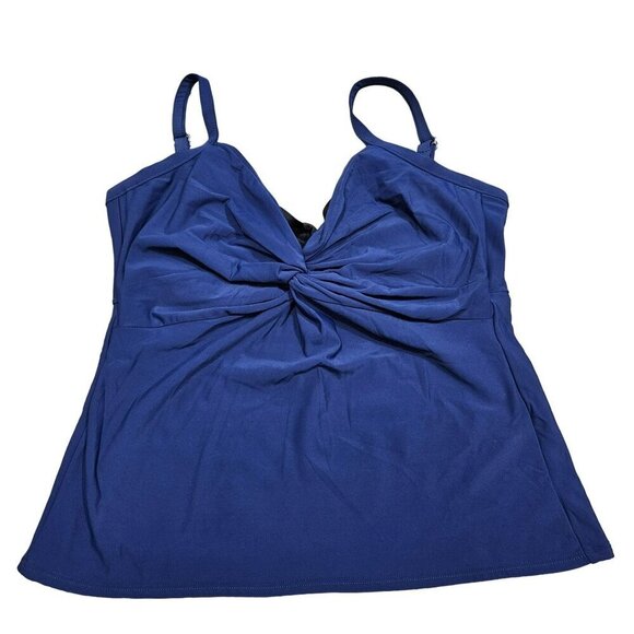 Miraclesuit Womens 18DD Blue Tankini‎ Top With Built-In Bra & Adjustable Straps - Picture 1 of 11